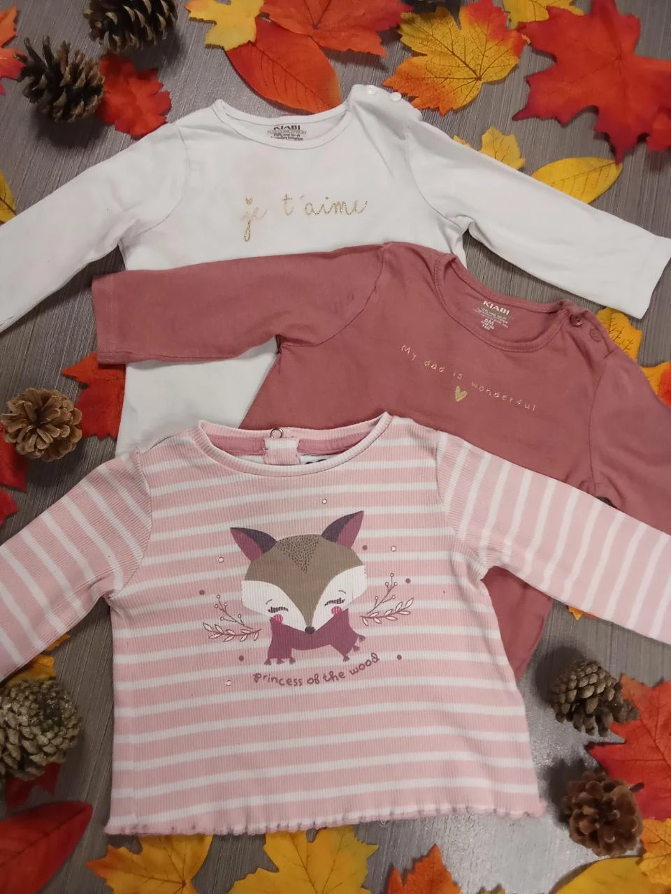 Lot de 3 t-shirts longues manches 6 mois